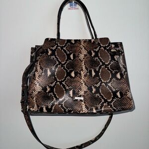 Aldo Faux Snakeskin Print Handbag Brown/Tan